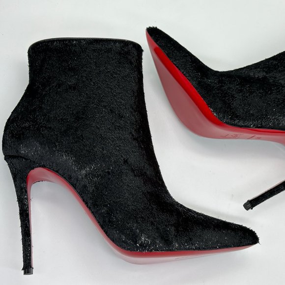 Christian Louboutin SO KATE BOOTY 100 Velours Papillon Ankle Boots Heels - Picture 12 of 16
